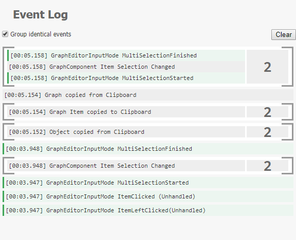 The logging panel