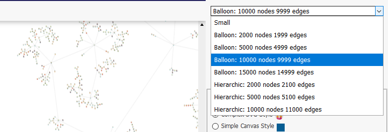 Large Graphs Demo Menu