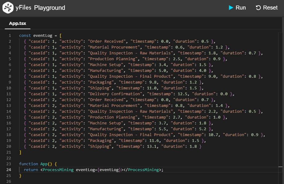 react process mining getting started