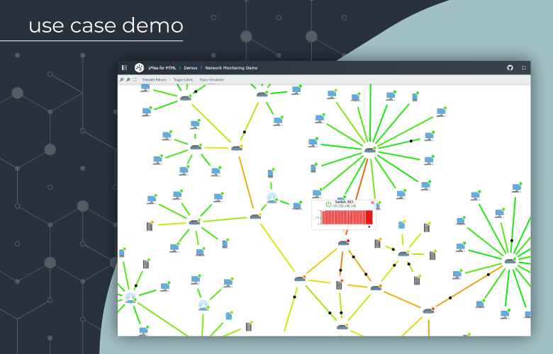 Explore diverse diagramming use cases with yFiles to visualize and optimize connected data through interactive and animated graphs.